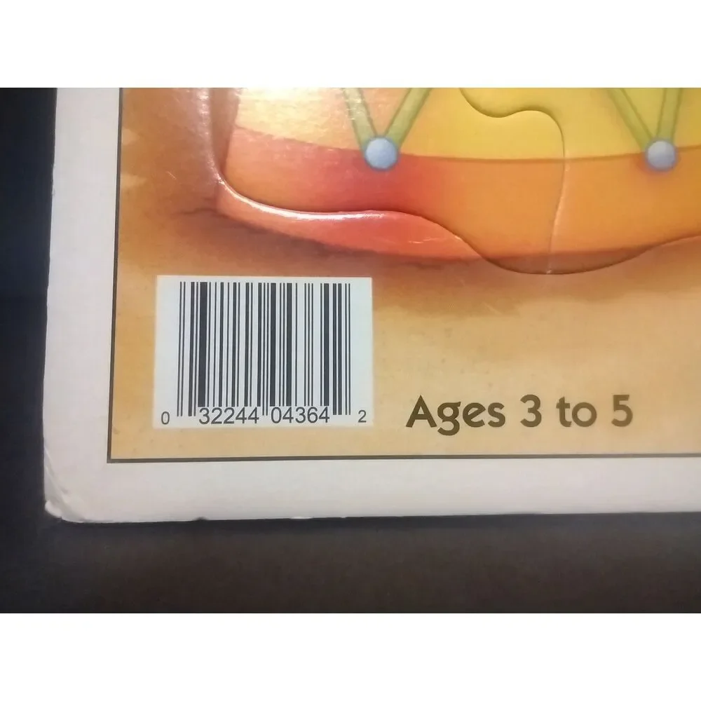 Vintage 1993 Barney Frame Tray 25 Piece‎ Circus Puzzle Milton Bradley 4364-10